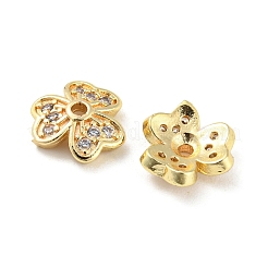 Messing Micro Pave Zirkonia Bead Cap&nbsp;KK-H452-28G