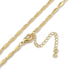 Halsketten mit ovalen Gliedern aus Messing mit Gestellbeschichtung für Damen&nbsp;NJEW-K382-16B-G