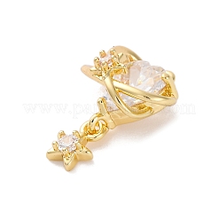 Ottone micro spianare pendenti zirconi&nbsp;X-KK-U042-12G
