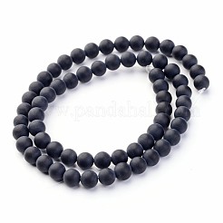Fili di perline di agata nera naturale di grado A&nbsp;X-G447-3
