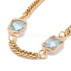 Rectangle avec bracelets à maillons de verre&nbsp;BJEW-JB06275-03