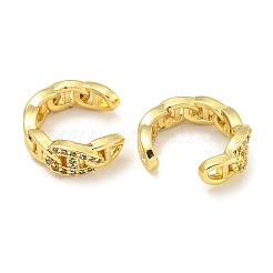 Orecchini a polsino in zirconi cubici micro pavè di ottone&nbsp;EJEW-C104-084G