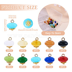 20 Stück 10 Farben Harz Jade-Imitation Unterlegscheibe Charms&nbsp;FIND-TA0004-62