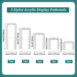 5 Stück 5 Stile Säulen transparente Acryl Schmuckständer&nbsp;ODIS-FG0001-64