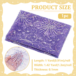 Tissu à paillettes en plastique PE étoiles lune&nbsp;DIY-WH0816-598B