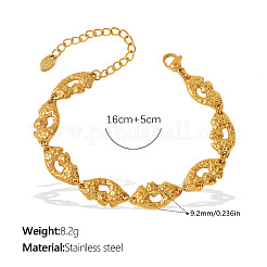 Bracciali a catena con maglie a forma di labbra testurizzate in acciaio inossidabile 304 per donna&nbsp;WG1034E-02
