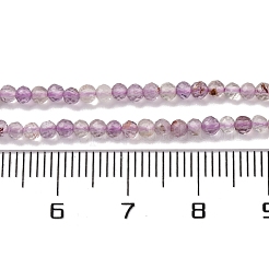 Natürliche violette Phantomquarz-Perlenstränge aus violettem Lodolith&nbsp;G-A235-A01-01