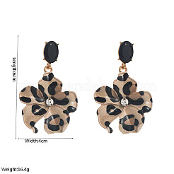 Aleación Rhinestone cuelga los pendientes del perno prisionero&nbsp;WG07906-02