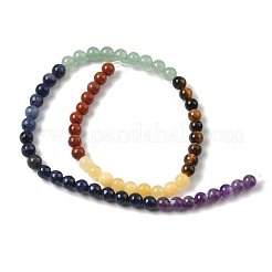 Chakra natürlicher roter Jaspis & gelbe Jade & grüner Aventurin & Tigerauge & Sodalith & Amethyst Perlenstränge&nbsp;G-NH0002-E02-6mm