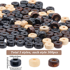 900 pz 3 perline di legno d'acero naturale di colore&nbsp;WOOD-SP0001-94