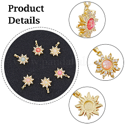 6 pendentif en laiton plaqué 6 couleurs&nbsp;KK-DC0004-98