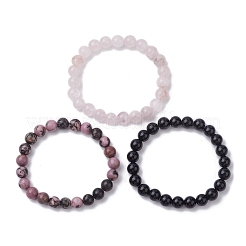 Ensemble de bracelets extensibles en perles rondes&nbsp;BJEW-JB10139-01
