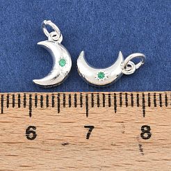 925 breloque en argent sterling pavée de zirconiums cubiques verts&nbsp;STER-A049-08E-S