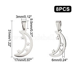 8 pendentif en acier inoxydable 304&nbsp;STAS-UN0030-75
