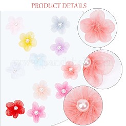 100 Stück 10 Farben Organza 5-Blütenblatt Blumenornament Zubehör&nbsp;DIY-GF0006-94