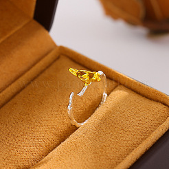 Verstellbare offene Manschettenringe aus Messing für Damen&nbsp;WG75041-01