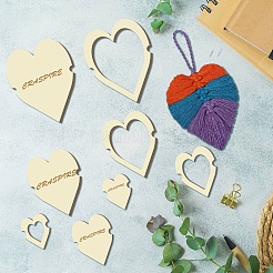 12 pièces 12 anneaux de cerceau en bois de style macramé pour la fabrication artisanale de bricolage&nbsp;DIY-WH0545-004