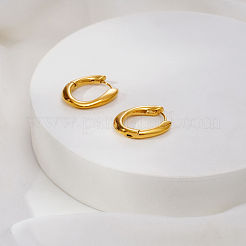 Pendientes de aro ovalados de acero inoxidable 304 para mujer&nbsp;QS9447