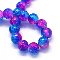 Perles rondes en verre craquelé transparent&nbsp;DGLA-Q018-8mm-49