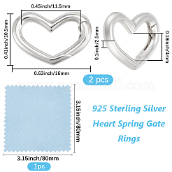 2 Stück 925 Sterlingsilber-Federtorringe&nbsp;STER-BBC0008-95