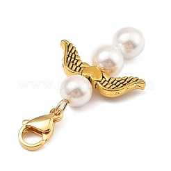 Pendentif décoratif en alliage et perle de coquillage d'ange&nbsp;HJEW-JM02402