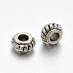 Legierung Rondelle Spacer Beads im tibetischen Stil&nbsp;PALLOY-E381-04-4mm-NR