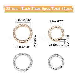 16 stücke 4 arten legierung kristall strass frühling tor ringe&nbsp;RB-WR0001-01