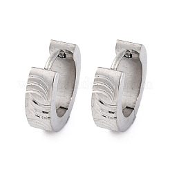 Orecchini a cerchio in acciaio inossidabile 304 effetto lucidatura&nbsp;EJEW-M001-14P