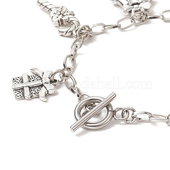 Charm-Armband aus Legierung mit Weihnachtsbaum&nbsp;BJEW-JB09300