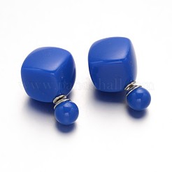 Acrílico cubo de doble cara y zarcillos redondas&nbsp;EJEW-O033-01