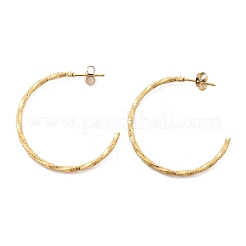 Orecchini a bottone a forma di C in acciaio inossidabile 304&nbsp;EJEW-R017-02G-01