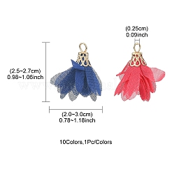 10 Stück 10 Farben Chiffon-Anhänger&nbsp;FIND-YW0003-09