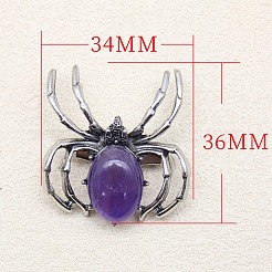 Broche de amatista natural&nbsp;PW-WG35787-16