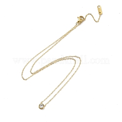 Colliers à pendentif ronds et plats en strass&nbsp;NJEW-G128-02G
