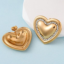 Pendientes de acero inoxidable 304 con rhinestone&nbsp;EJEW-K311-02G