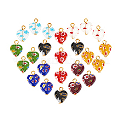 24 Stück 8 Farben Millefiori-Glasanhänger&nbsp;PALLOY-PH01845