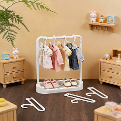 Cintres miniatures en plastique pour vêtements de poupée&nbsp;DIY-WH0698-085