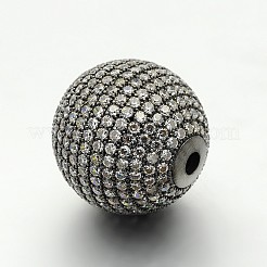 Micro latón pavimentan abalorios redondos zirconia cúbicos&nbsp;ZIRC-M039-13B-RS