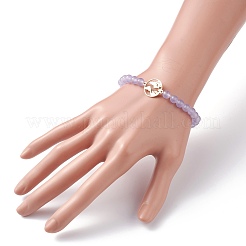 Pulsera elástica de cuentas redondas de jade de Malasia natural (teñido)&nbsp;BJEW-JB07223