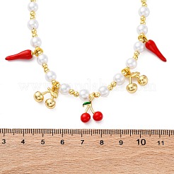 Colliers en laiton micro pavé de perles en oxyde de zirconium transparent&nbsp;NJEW-Z059-04G-05