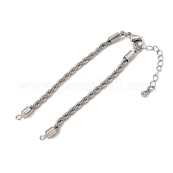 Bracelet ajustable en chaîne de corde en laiton tressée pour la fabrication de connecteurs DIY&nbsp;KK-CBA5ABD-01P
