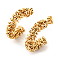 Boucles d'oreilles à clous en spirale en acier inoxydable 304 plaqué fer (IP) pour femmes&nbsp;EJEW-F319-08G