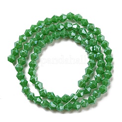 Brins de perles de verre galvanisées de couleur unie opaque&nbsp;GLAA-F029-P4mm-C08