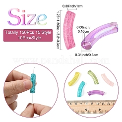 150 Stück 15 Stile gemischter Stil Regenbogen schillernde Acrylperlen&nbsp;OACR-YW0003-19