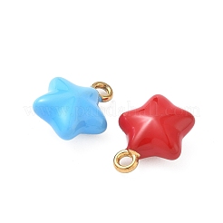 304 Edelstahl Emaille Stern Charms&nbsp;STAS-I346-51G