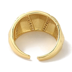 Anneau de manchette en laiton micro pavé de zircone cubique placage en rack&nbsp;RJEW-P104-11G