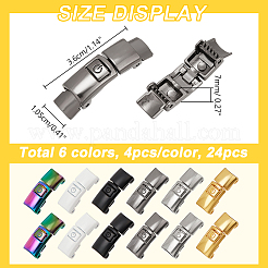 24 Stück 6 Farben Legierung Schnürsenkel Schnalle Schloss&nbsp;FIND-NB0005-17