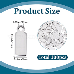 100 pendentif vierge en acier inoxydable 304&nbsp;STAS-BM0001-03