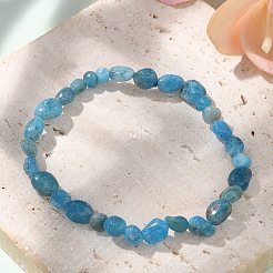 Bracelets extensibles en perles naturelles d'apatite&nbsp;BJEW-K213-40