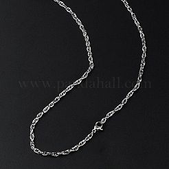 Collane con catena in corda di ottone placcato a cremagliera da 3 mm per donne e uomini&nbsp;MAK-L044-29P
